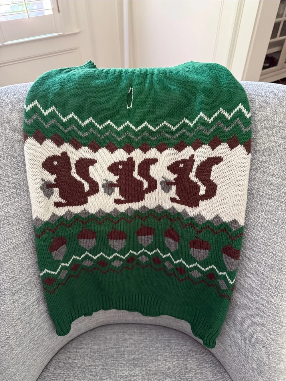 Green Squirrel Fair Isle Knit Sweater Vest